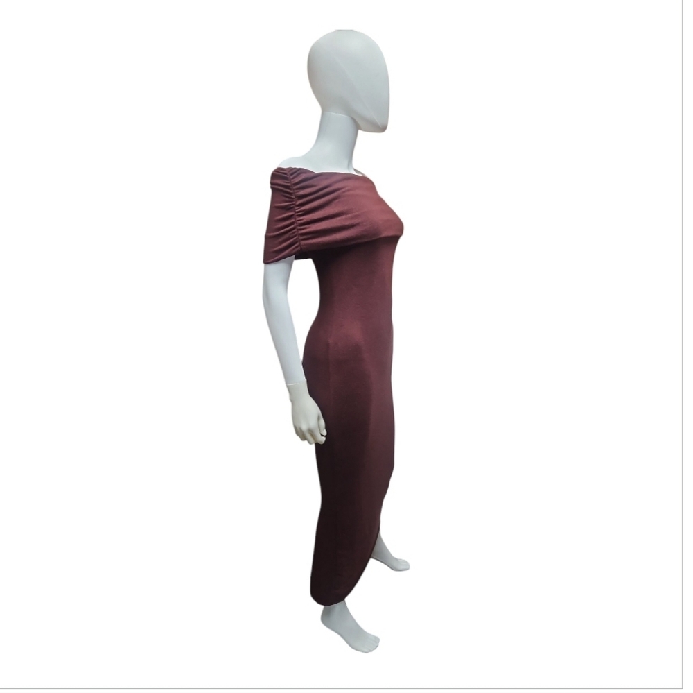 REFORMATION | Josefina Off The Shoulder Knit Dress In Burgundy ~ Size US 2 - Picture 4 of 8